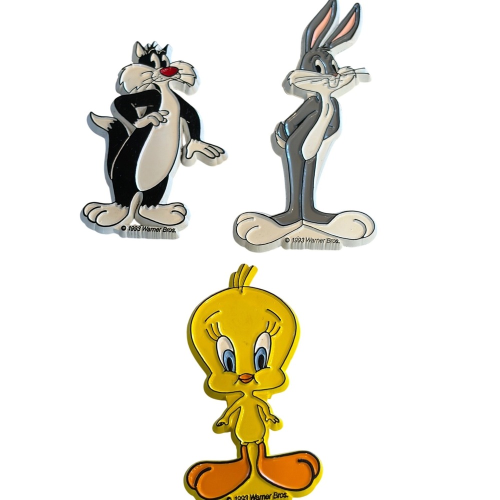 1990s Looney Tunes Magnets Bugs Bunny Sylvester Tweety Bird Warner Bros Vintage